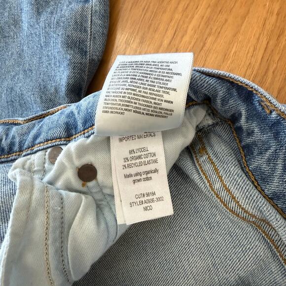 AGOLDE Jeans Size 26 Nico High Rise Button Fly Fray Raw Hem Light Wash Stretch - Picture 15 of 16